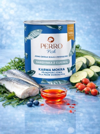 Perro Karma mokra Sardynka z cukinią – monobiałkowa formuła dla psów dorosłych 400g