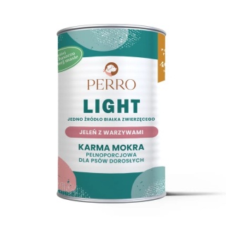 Perro Light – Jeleń z warzywami – monobiałkowa karma mokra dla psów dorosłych 800 g