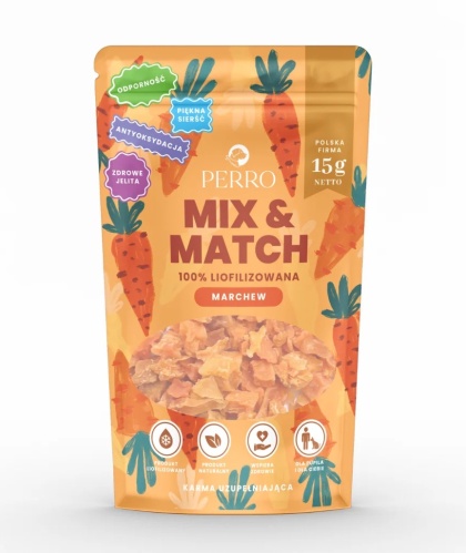 Perro MIX & MATCH Marchew – liofilizowane przysmaki dla psa 15 g
