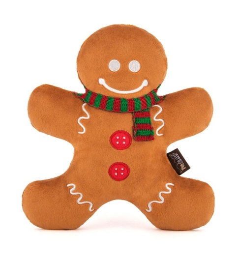 Pets P.L.A.Y. - Holiday Classic Holly Jolly Gingerbread Man - świąteczny pierniczek - zabawka dla psa