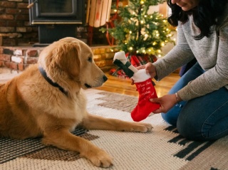 Pets P.L.A.Y - Merry Woofmas - skarpeta z prezentem dla dobrego pieska - zabawka świąteczna dla psa