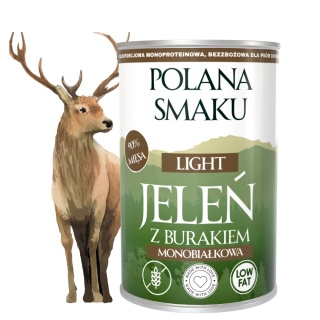 Polana Smaku Jeleń z burakiem – niskotłuszczowa karma mokra dla psa light 400 g