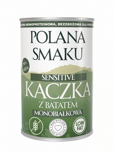 Polana Smaku Kaczka z batatami karma mokra dla psa Sensitive 400 g