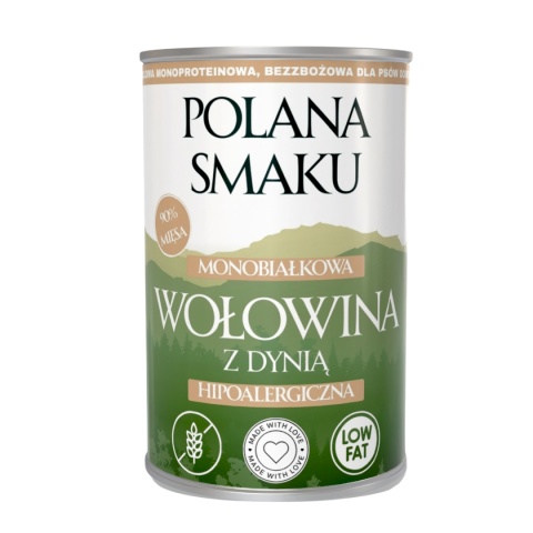 Polana Smaku – Wołowina z dynią – pełnoporcjowa karma mokra dla psa 400 g