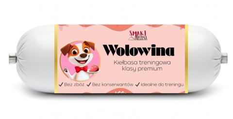 Smaki Prezesa – kiełbaska treningowa dla psa – wołowina 400 g