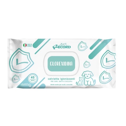 Record Salviette Clorexidina - chusteczki z chlorheksydyną dla psa i kota - 40szt