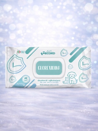 Record Salviette Clorexidina - chusteczki z chlorheksydyną dla psa i kota - 40szt