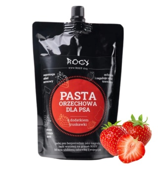 Rogy - pasta orzechowa dla psów z truskawką - 300g