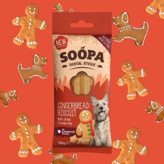 SOOPA – Gingerbread Biscuit Dog Dental Sticks – wege gryzak dentystyczny dla psa – pierniczek świąteczny