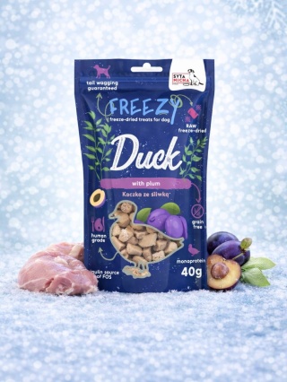 SYTA MICHA FREEZY – Liofilizowane Przysmaki dla Psa Kaczka ze Śliwką i Tymianek 40 g
