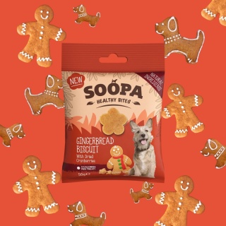 Soopa – Gingerbread Biscuit Healthy Bites - wege przysmaki dla psa - pierniczek świąteczny 50 g