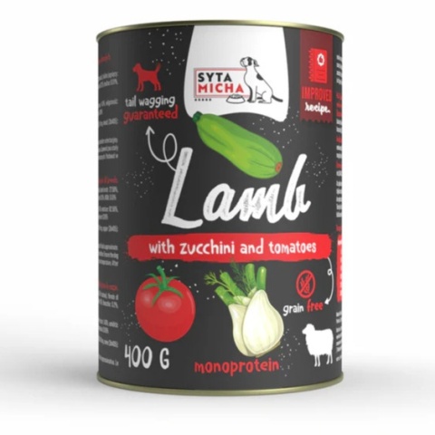 Karma mokra dla psa jagnięcina z cukinią i pomidorami 400g