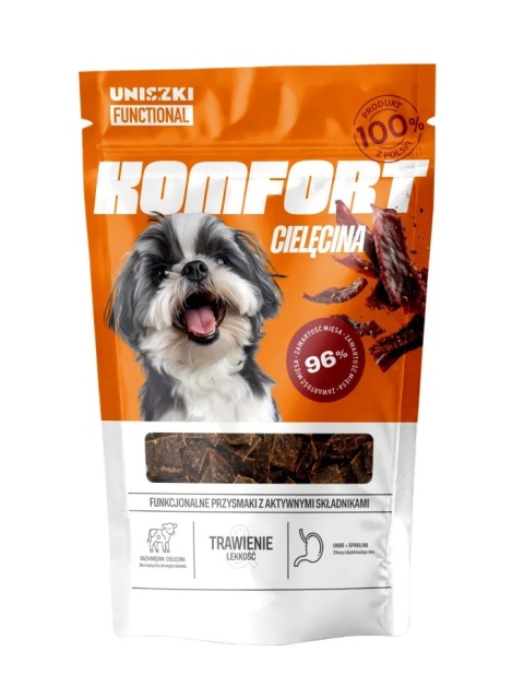UNISZKI Komfort – funkcjonalne smaczki z cielęciny na wsparcie trawienia psa - 90g