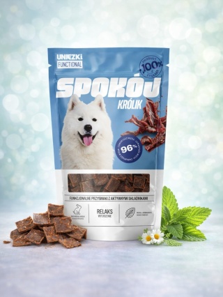 UNISZKI Spokój – Funkcjonalne smaczki z królika dla psa na wyciszenie - 90g