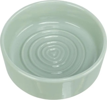 Viviana, miska ceramiczna dla psa z serduszkiem - szałwiowa, 0.8 l/ 16 cm