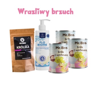 Zestaw na wrażliwy brzuch dla psa - królik