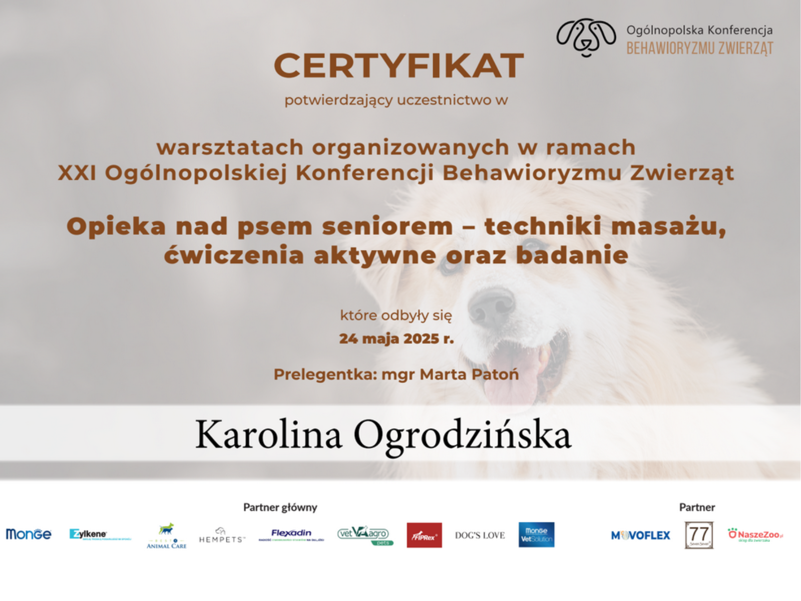 Certyfikat Psie Dobre