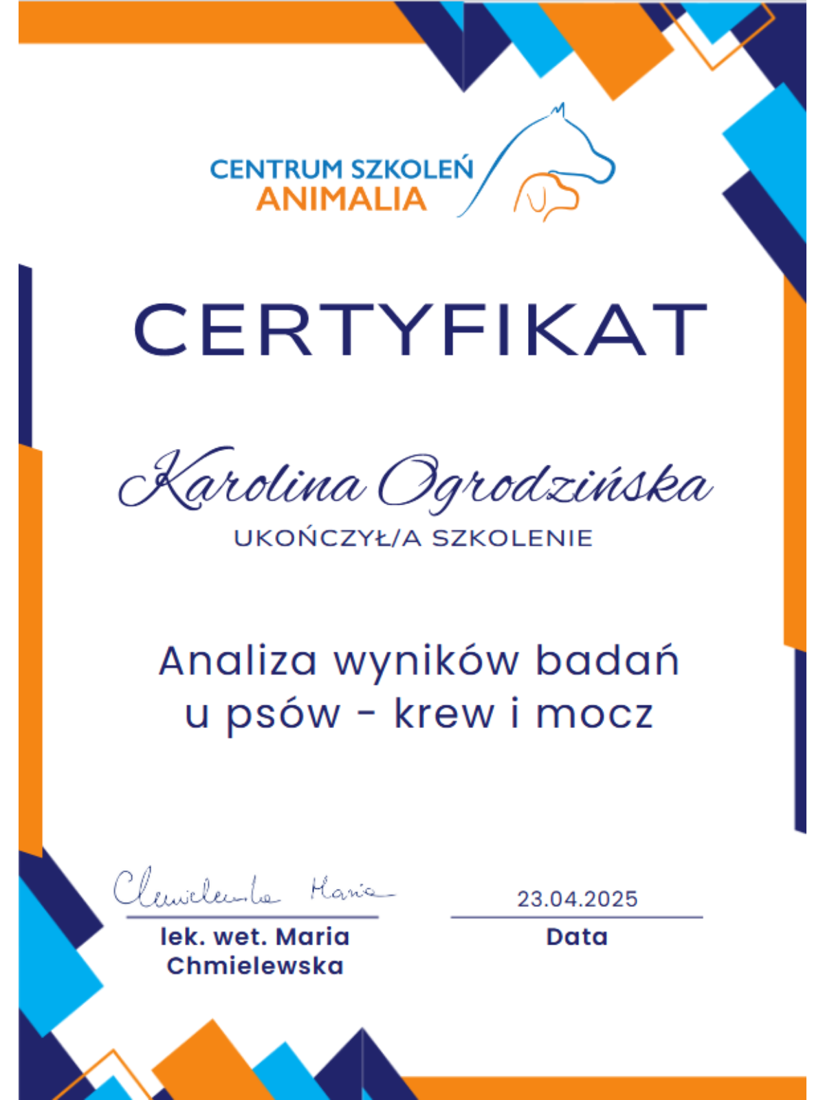 Certyfikat Psie Dobre